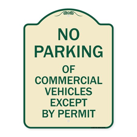 Signmission No Parking of Commercial Vehicles Except by Permit Heavy-Gauge Alum, 18" L, 24" H, TG-1824-23701 A-DES-TG-1824-23701